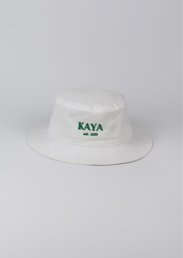 Kaya Bucket Hat white- green - Image 1
