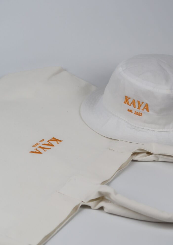 Kaya Bucket Hat white- orange - Image 2