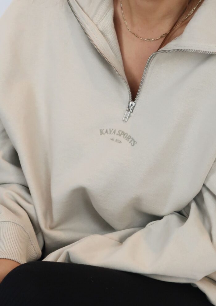 Kaya Halfzip Sweater beige - Image 5