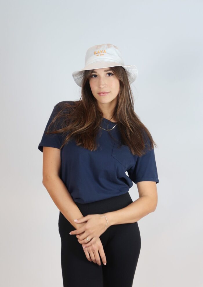 Kaya Bucket Hat white- orange - Image 3
