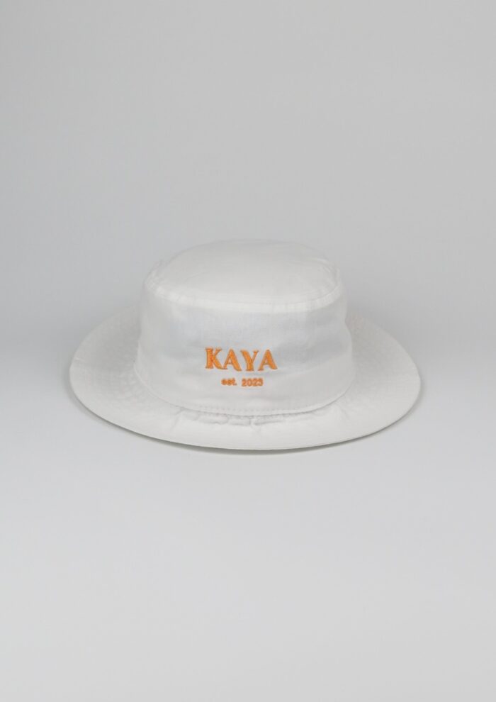 Kaya Bucket Hat white- orange - Image 1