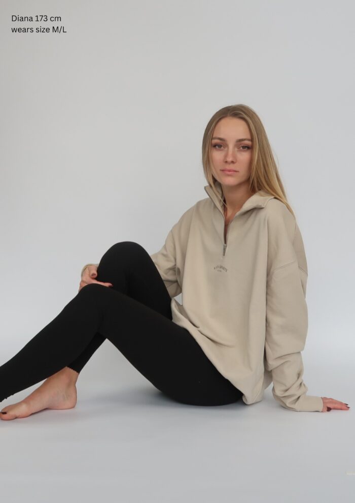 Kaya Halfzip Sweater beige - Image 3